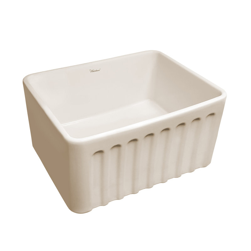 Évier de cuisine réversible à tablier frontal L 20 po x l 18 po, Biscuit