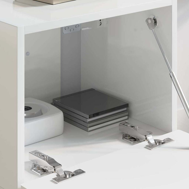 Unfinished TV Stand, 29.5cm H x 39cm L x 31cm W, Gloss White