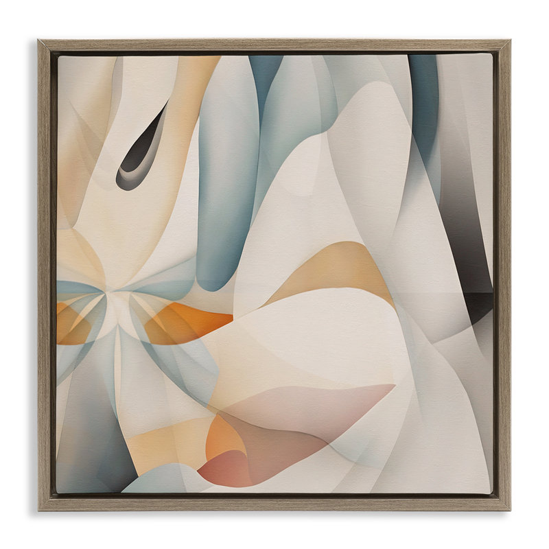 "Flowing Curved Shapes", art mural encadré par Noah Bay, Cadre flottant orme Montalcino, H 25 po x l 25 po