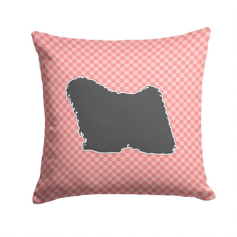 Coussin décoratif intérieur/extérieur puli, H 14 po x l 14 po x P 3 po, Rose