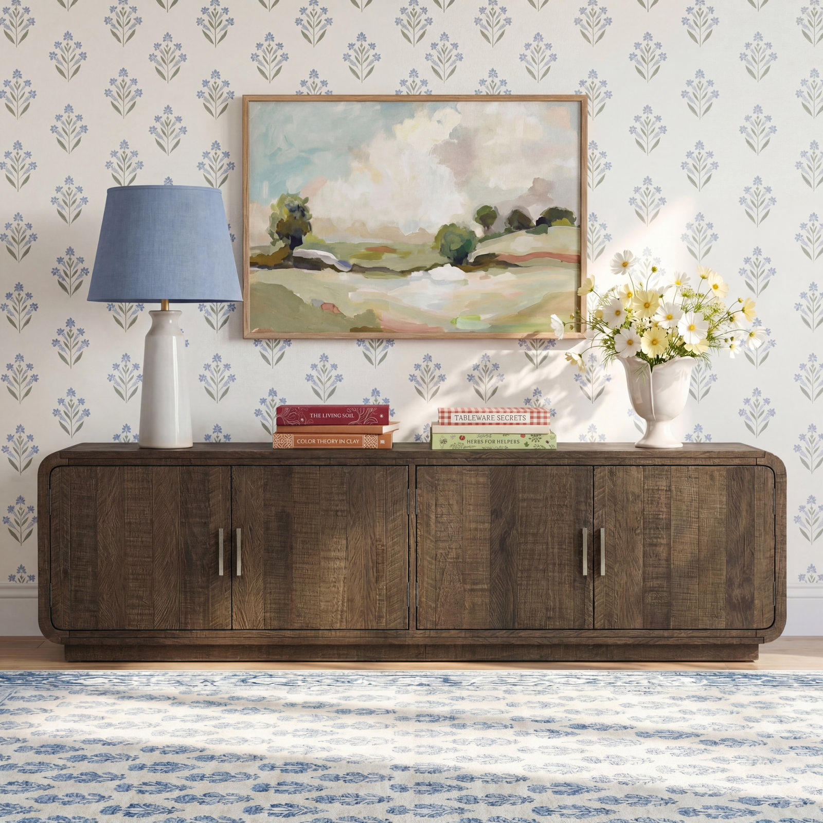 Thompkins 79" Pine TV Stand, Driftwood