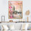 Reproduction d'art sur toile rose à motif floral rétro de Londres Big Ben - City London
