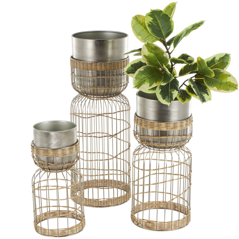Pot de fleurs d'intérieur en métal Feldt, Argent