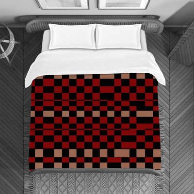 Checkered Tartan Polyester Checkered Duvet Cover