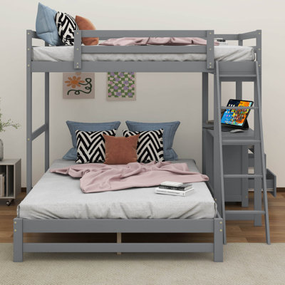 Jamarrio Twin over Full Bunk Bed with Built-in Desk and Three Drawers -  Harriet Bee, B482696F12104505B189EE788012259E