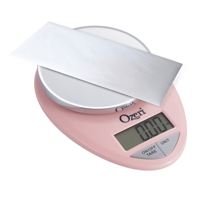 Ozeri Pro Digital Kitchen Food Scale, 0.05 oz to 12 lbs (1 gram to 5.4 kg), Crystal Rose