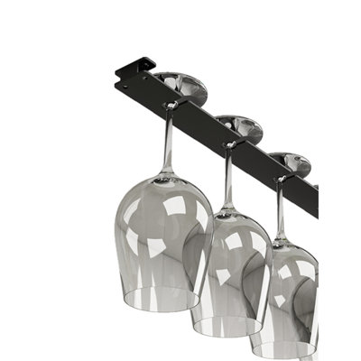 Tobi Hanging Wine Glass Rack Black