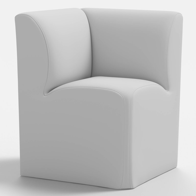 Chaise de coin Sophia, Lin zinc décontracté