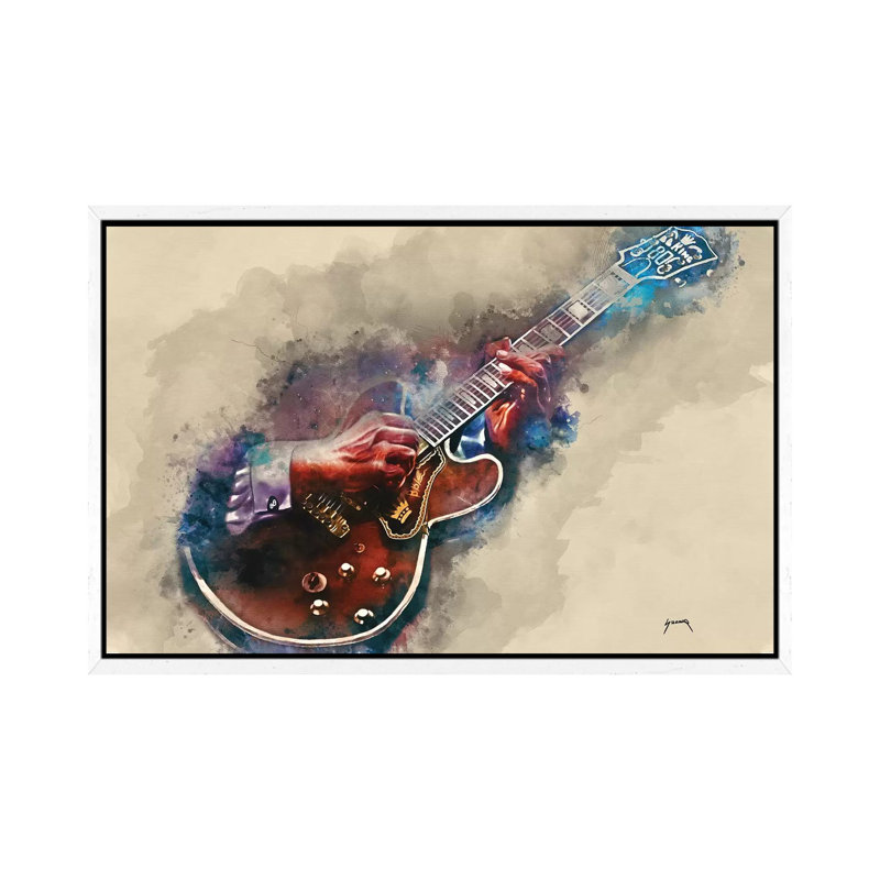 B.B. King's Guitar II - Print on Canvas, White Framed, 101.6 cm H x 66.04 cm W