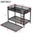 Metal Bunk Bed with Trundle, Black-114313895