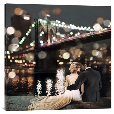 Kissing In A NY Night (Detail) by Dianne Loumer - Photograph on Canvas