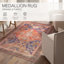 Tapis orange / mauve tissé à la machine Damaya-88037022