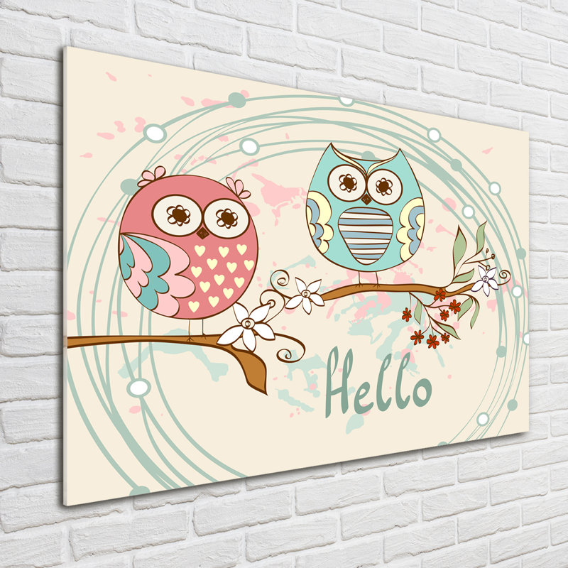 Owls - No Frame Print on Glass