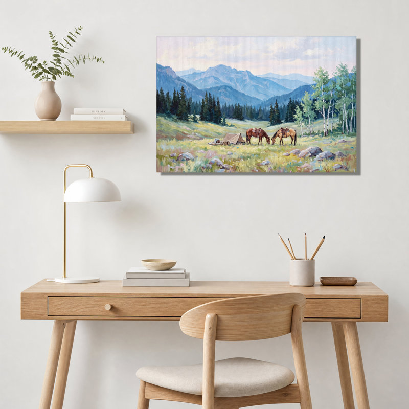 Art mural sur toile Saddled Horses, H 18 po x l 24 po