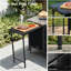 Grande table de barbecue 72,4 "pour Big Green Egg - Îlot de cuisine extérieur en métal avec table de préparation pliable, tablettes réglables et support à épices