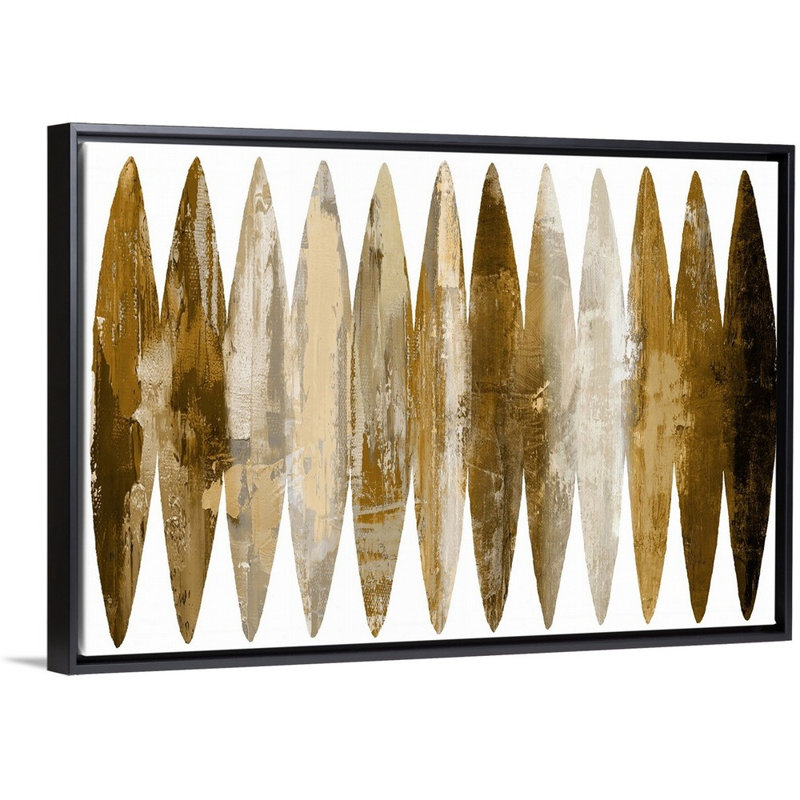Reproduction d’art sur toile abstraite "les planches de surf" par David Moore, H 22 po x l 32 po x P 1,75po, Cadre noir