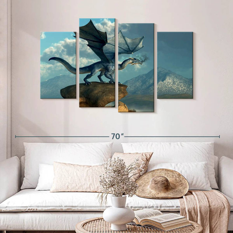 Kelan Blue Dragon, 32" H x 52" W