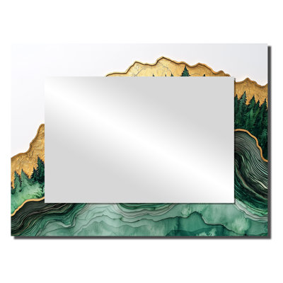 Forest River of Emerald Crystal II - Miroir mural décoratif paysages - imprimé sur métal