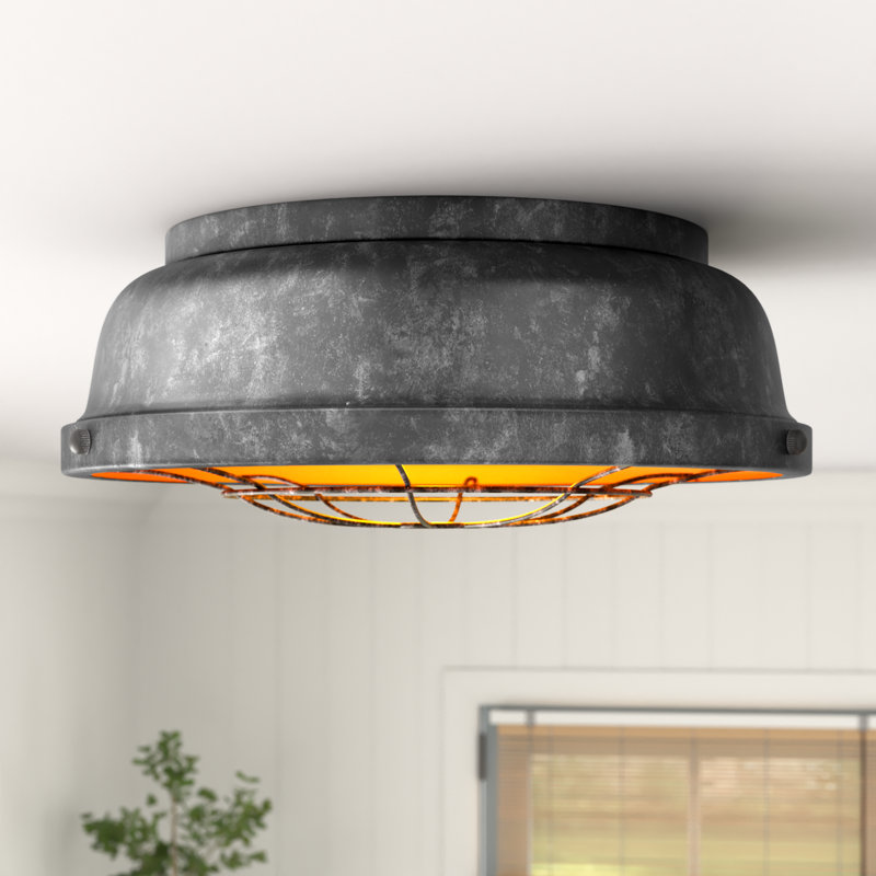 Skye Steel Flush Mount, Black Patina