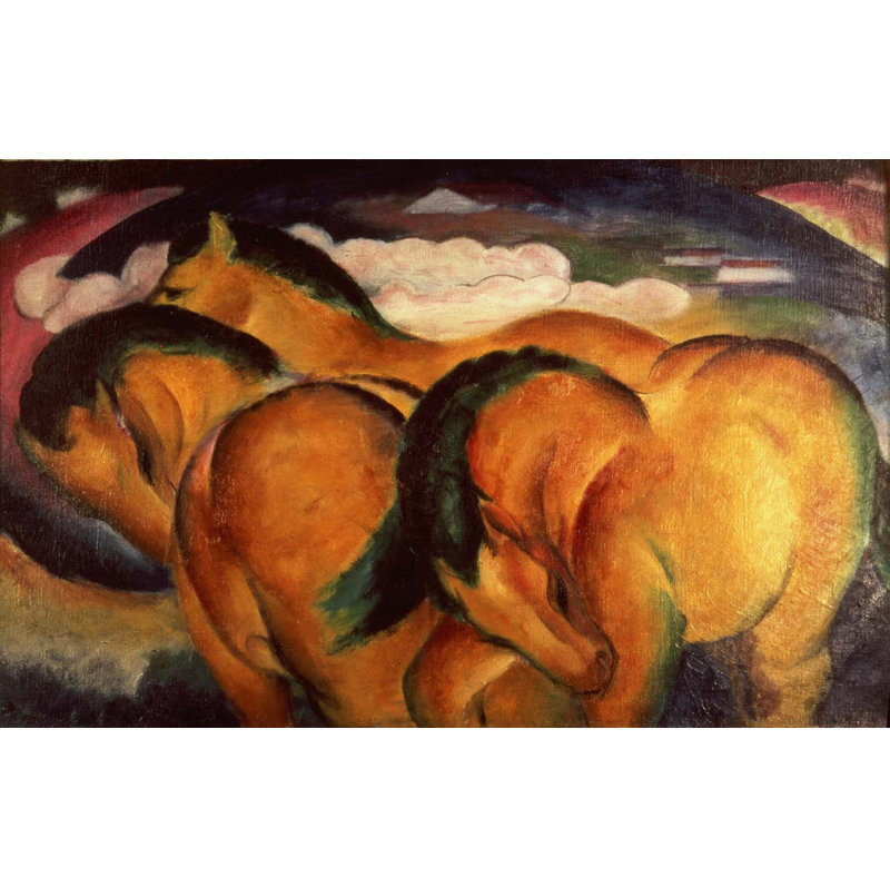 Décalcomanie murale Marc Little Horses (1912), H 38 po x l 60 po