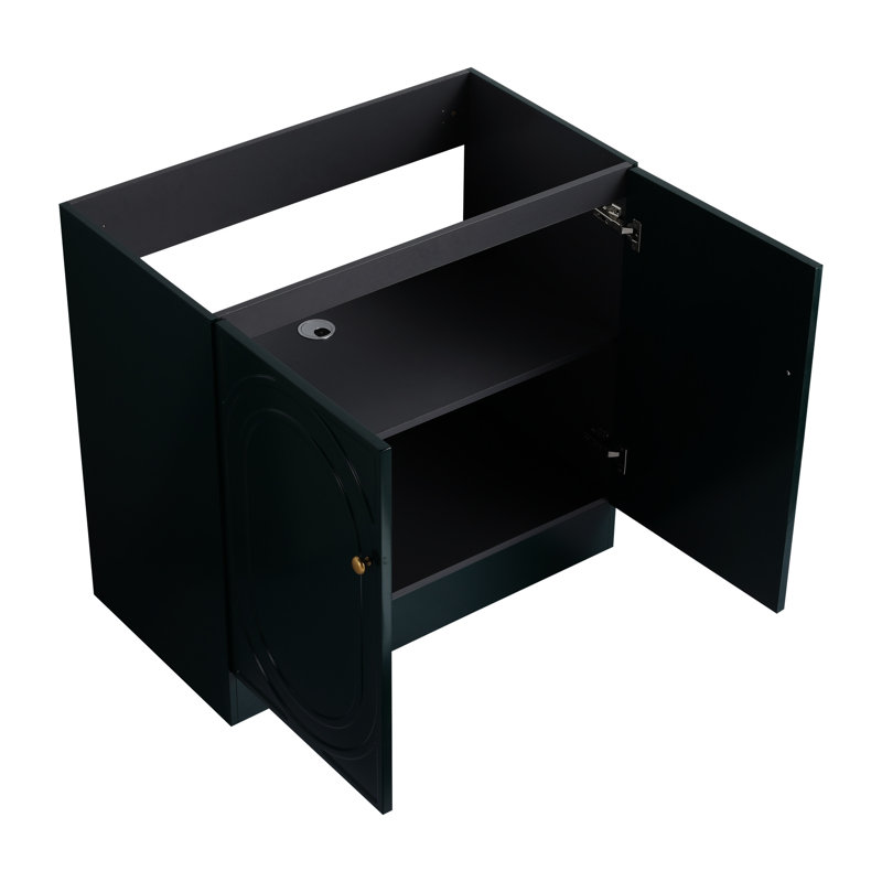 Meuble-lavabo de 36 po - Design foncé et élégant avec portes d'armoire à fermeture en douceur de qualité moderne
