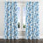 Rideaux Modern Modern - abstrait géométrique bleu avec œillets - 1 panneau-500264290-500264292