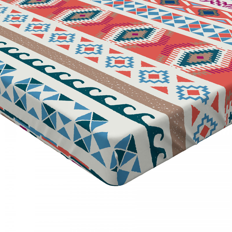 Microfiber Geometric Fitted Sheet, Full Fitted Sheet