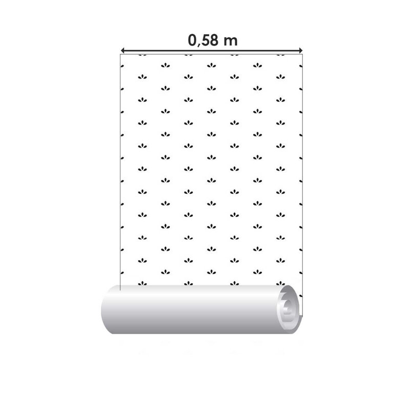 Rouleau de papier peint adhésif Hollenberg, Blanc / noir, L 126 po x l 24 po