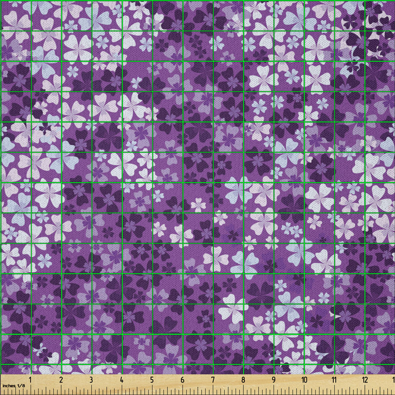 Daejhun Lilac Flowers Blossoms in Spring Romantic Meadow Fabric