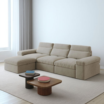 A Simple Modular Sofa For The Living Room Or Bedroom, Skin-Friendly Cotton And Linen, An Adjustable Down Backrest That Folds Flat To Convert Into A Bed, And Practical Storage Space