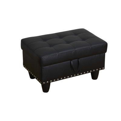 Faux Leather Ottoman