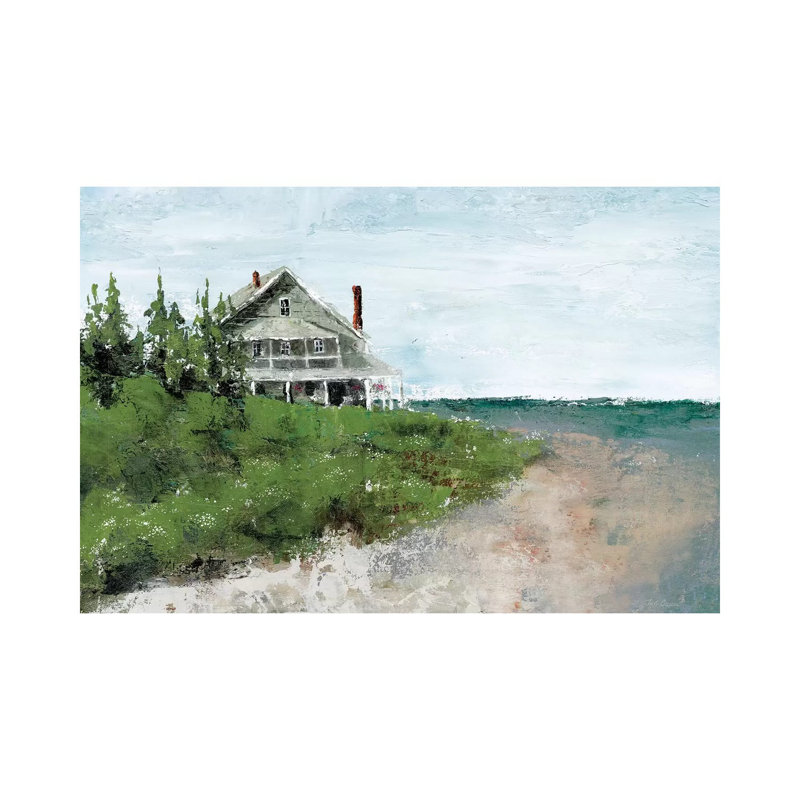 «Beach Cottage Life», reproduction d'art sur toile tendue, H 12 po x l 18 po x 1,5 po