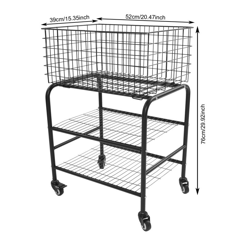3 niveaux - Chariot de rangement pour vêtements, Noir, noir, noir, noir
