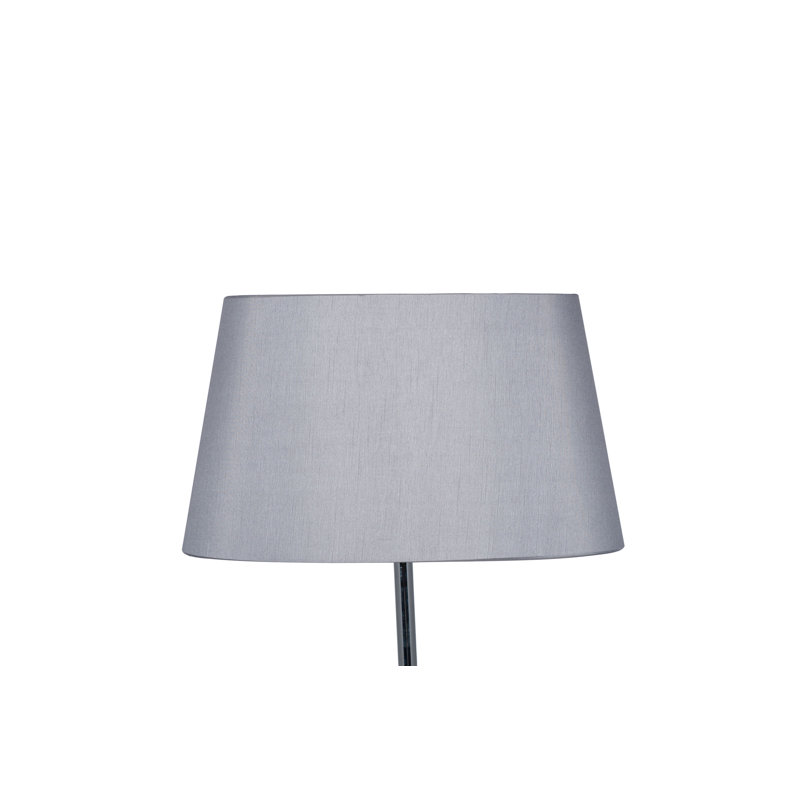 Martha Oval Silk Mix Tapered Lampshade, Steel Grey, 20cm H x 35cm W x 19cm D