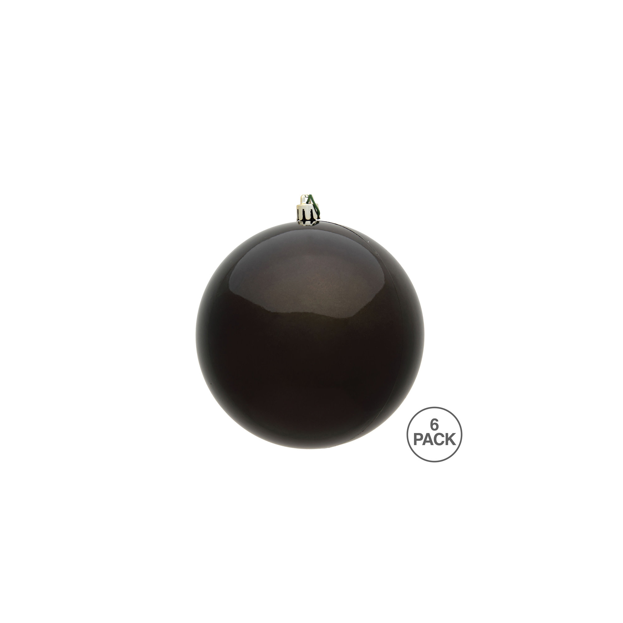 Holiday Décor Ball Ornament, Gunmetal, 4" H x 4" W x 4" D