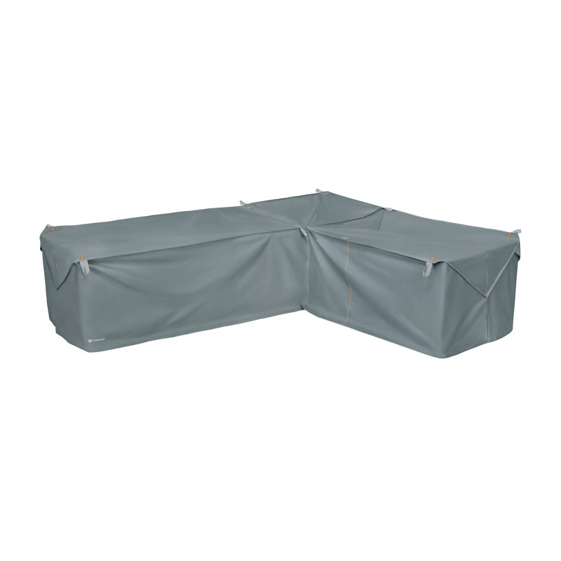 Ayvin Water-Resistant L-Shaped Sectional Lounge Set Cover, Monument Gray, 31" H x 104" W x 32" D