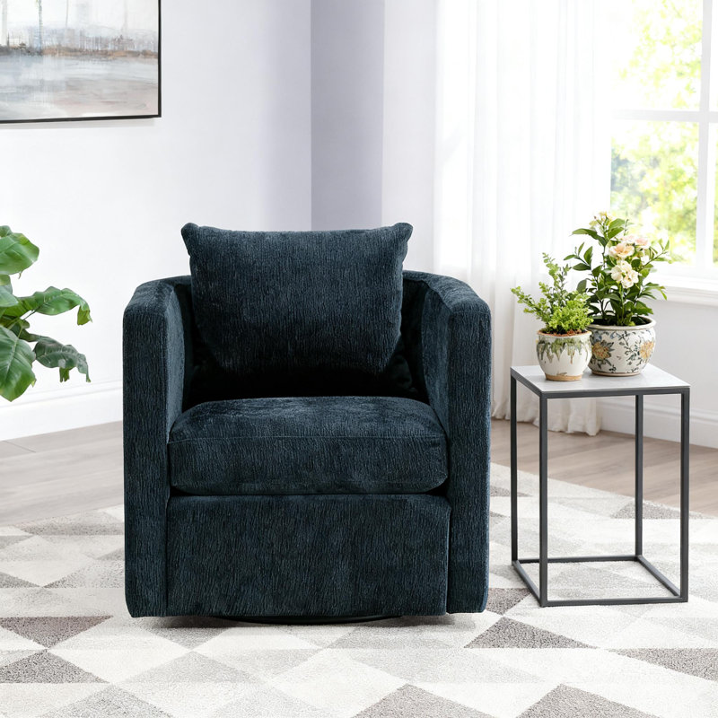 Fauteuil demi-tonneau moderne bleu marine, Marine