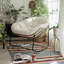 Chaise berçante d'extérieur en osier avec coussin Barton-100852012