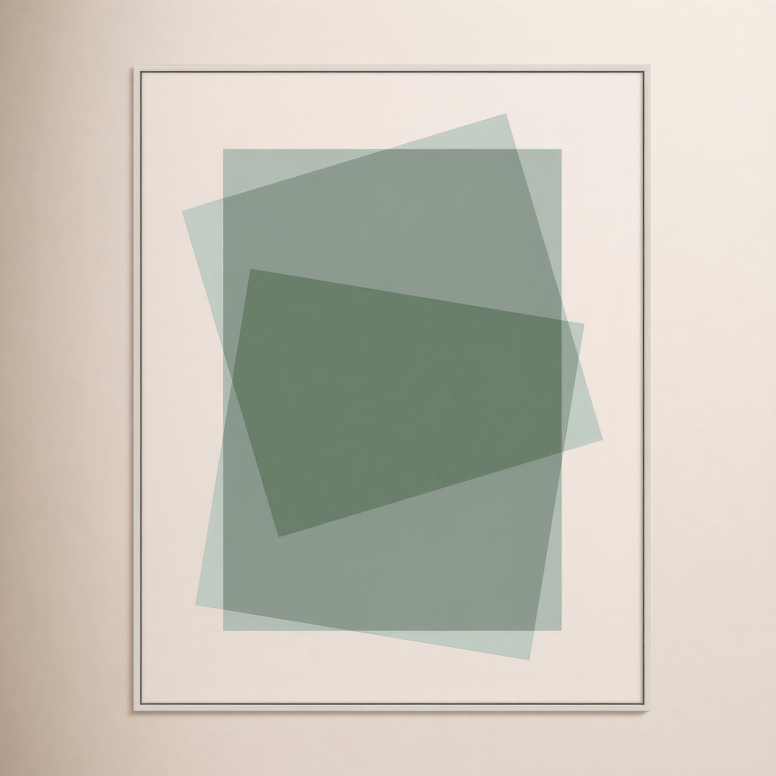 Kami "Sage" Print by Jacques Pilon, 50" H x 40" W, White Framed Canvas