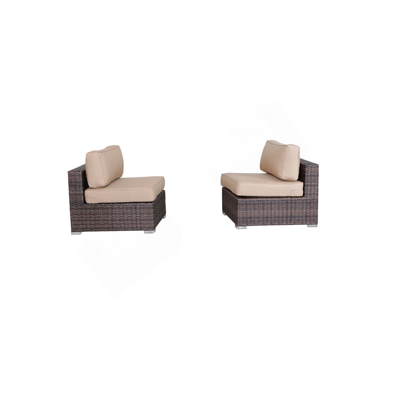 Ensemble de 2 chaises d'extérieur sans accoudoirs de 28 po de large avec coussins (ensemble de 2)