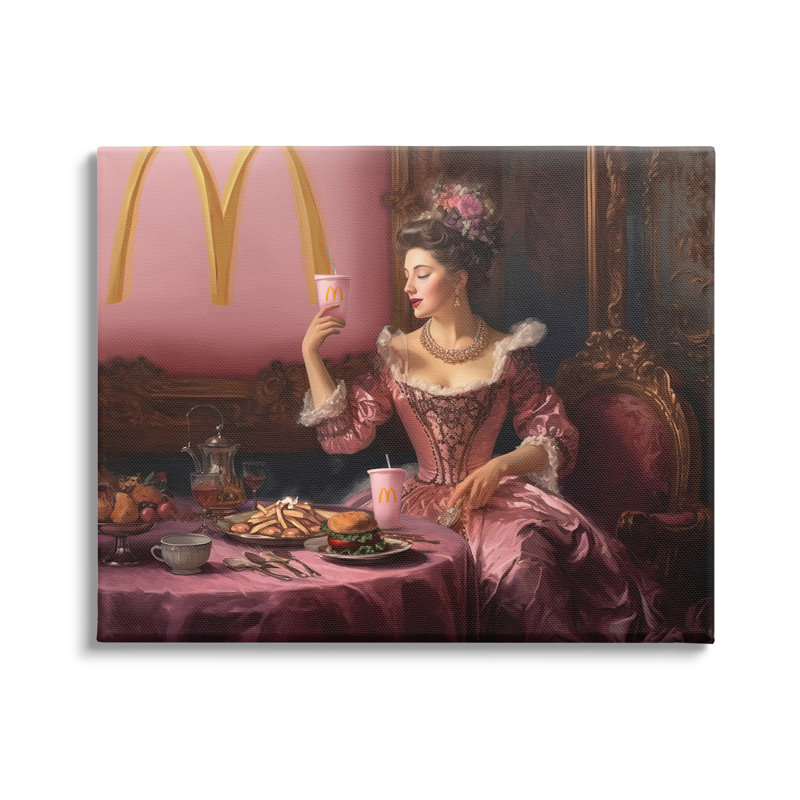 Drôle de hamburger classique sur toile par Birch & Ink, H 30 po x l 40 po x P 1,5 po