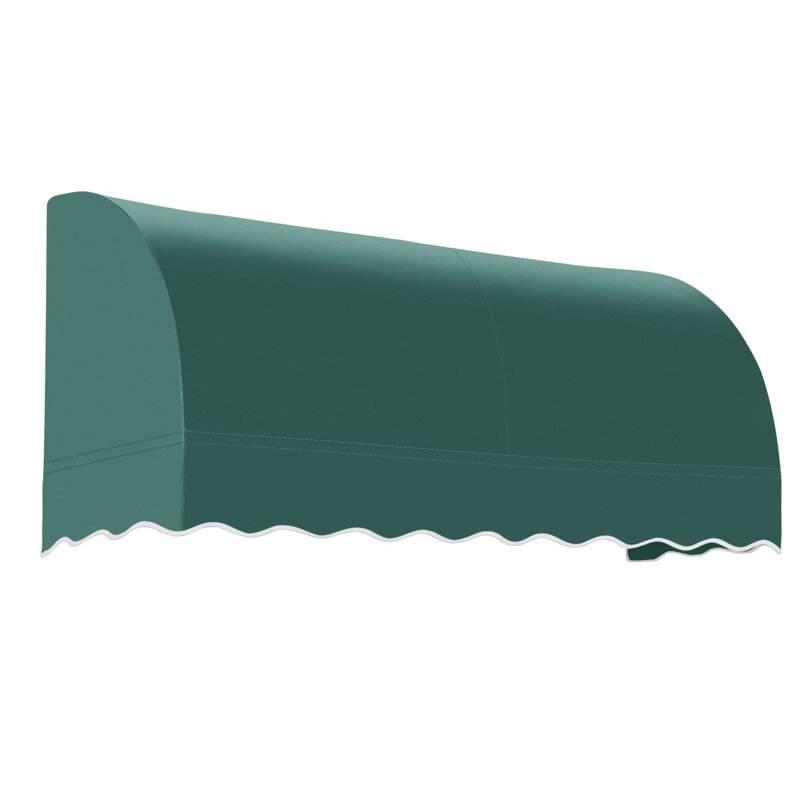 Awntech Savannah Acrylic Fabric Fixed Awning, 44" H x 64.5" W x 36" D, Bright Blue/White Stripe