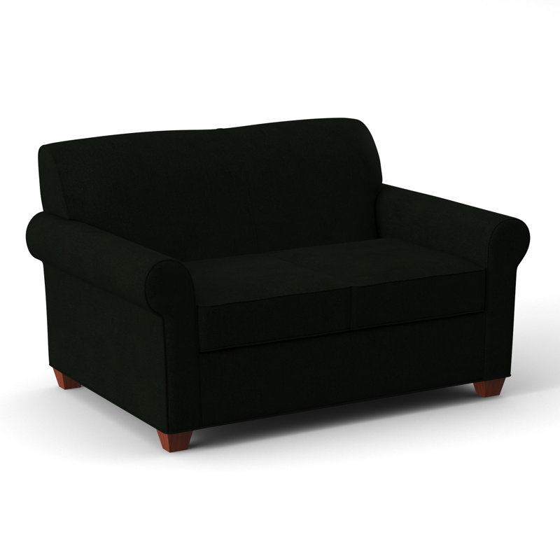 Finn 59" Rolled Arm Loveseat, Dorset Black, BM Cherry
