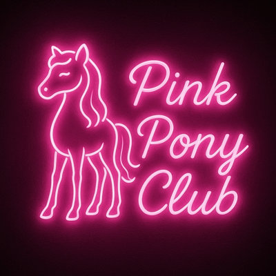 Enseigne rose poney club par Linda