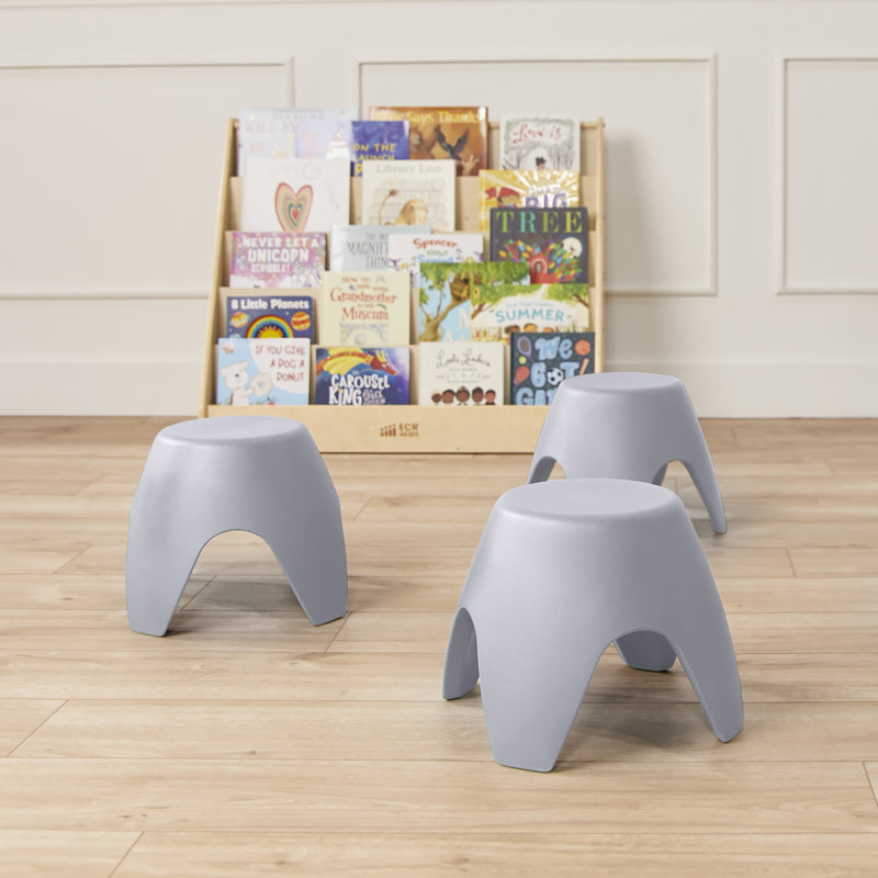 ECR4Kids Ayana Stool Set, Flexible Seating, 4-Pack, Light Gray