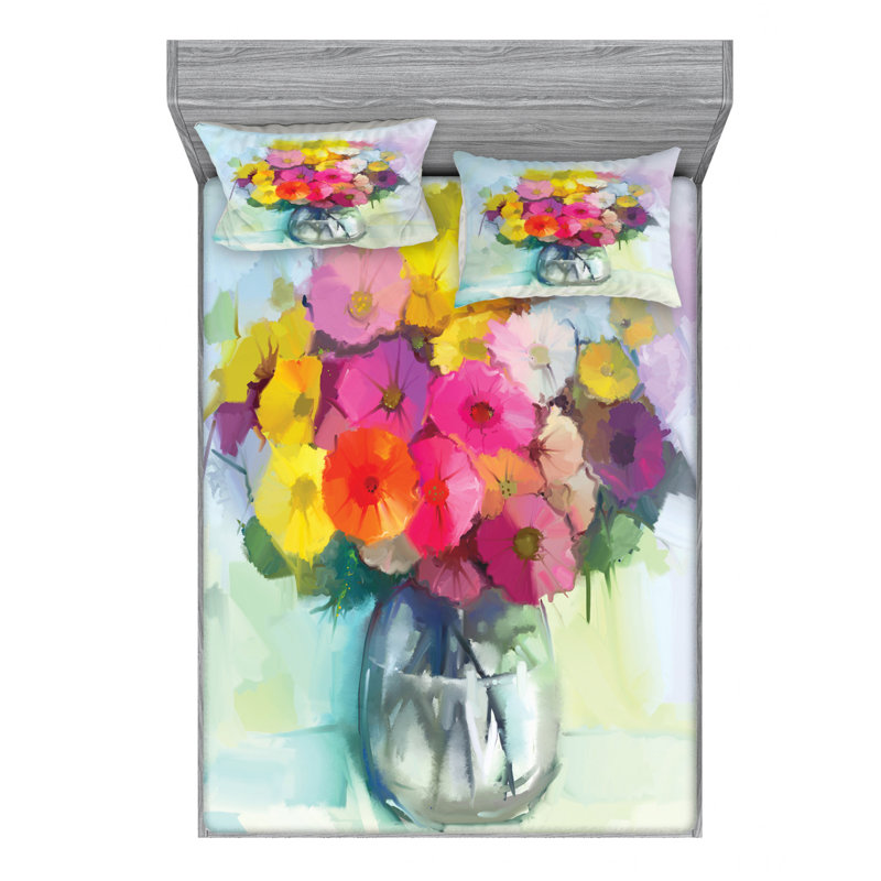 Ensemble de draps Gerber Daisy, Ensemble de drap pour grand lit avec drap-housse