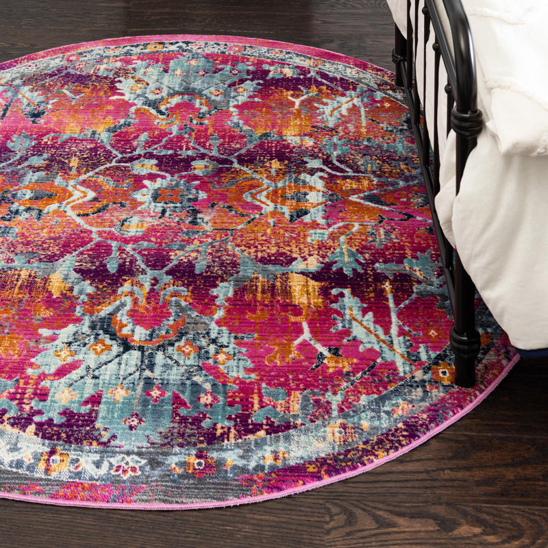 Floral Indoor Rug, Round 5'1"