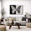 «Black and White Butterfly Animals», œuvre d'art neutre encadrée sur toile, 2 pièces-91069219-124478699