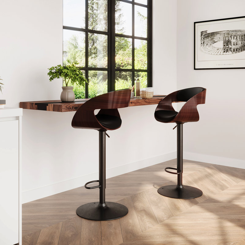 Tabouret de bar pivotant Bentwood - noir