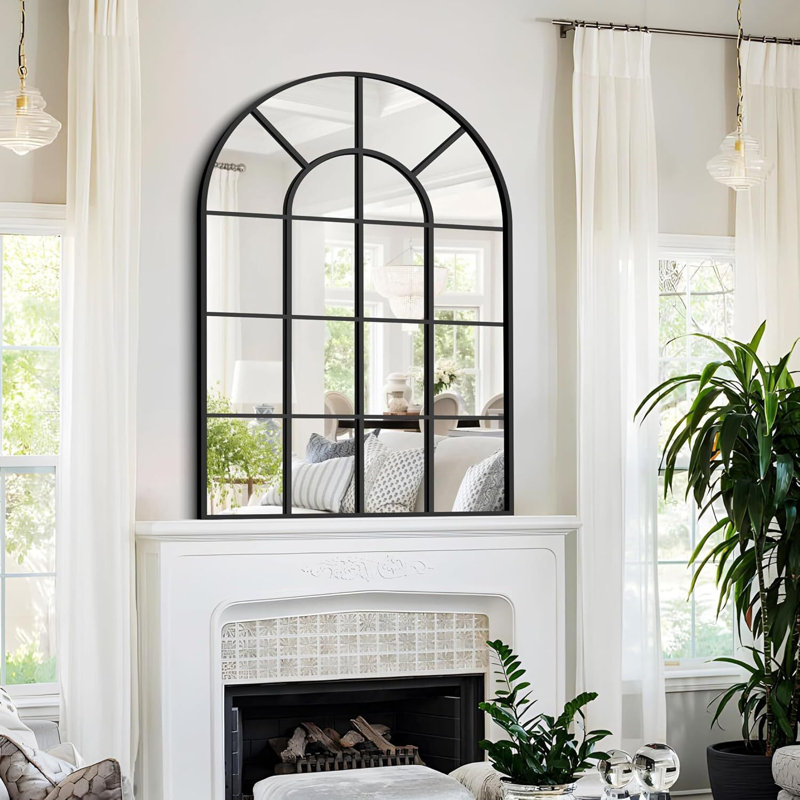 Aluminium Arch Mirror, 101.6cm x 76.2cm, Black